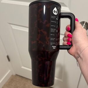 HydroJug Tortoise Shell Travel Mug with Black Handle